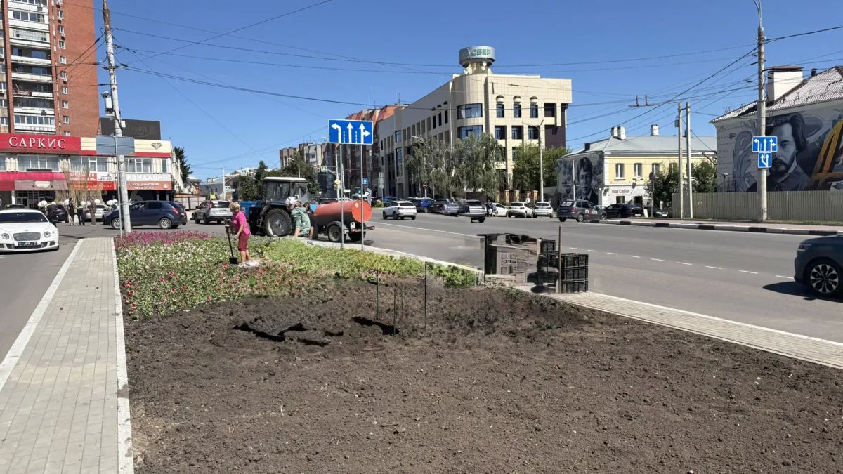 В Орле начали украшать цветами большую клумбу у «Трилистника» В Орле начали украшать цветами большую клумбу у «Трилистника»