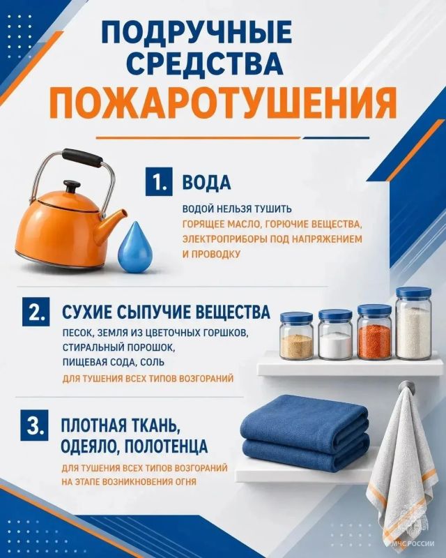 Подручные средства пожаротушения